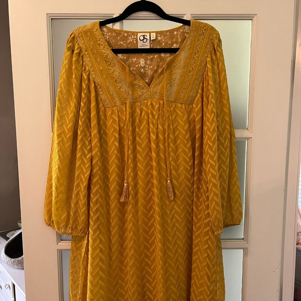 Anthropologie Yellow Dress - Size L